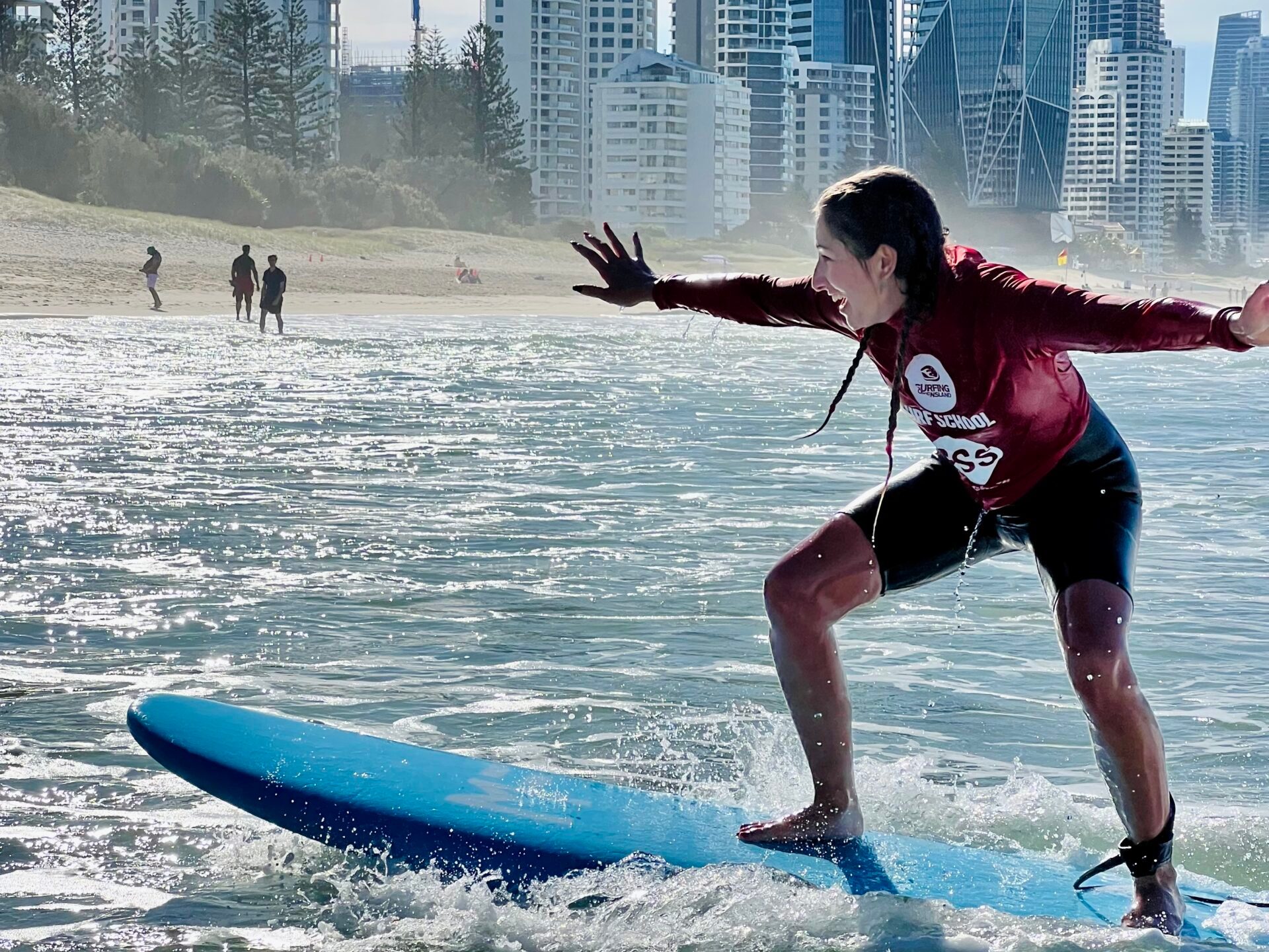 a person riding a wave on a surfboard in the water